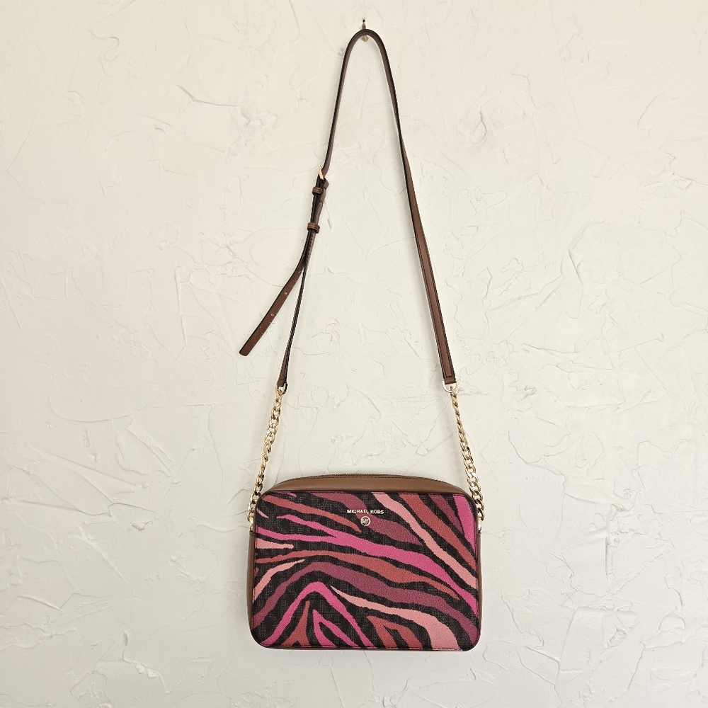 Michael Kors Pink and Brown Crossbody Bag - Picture 3 of 11